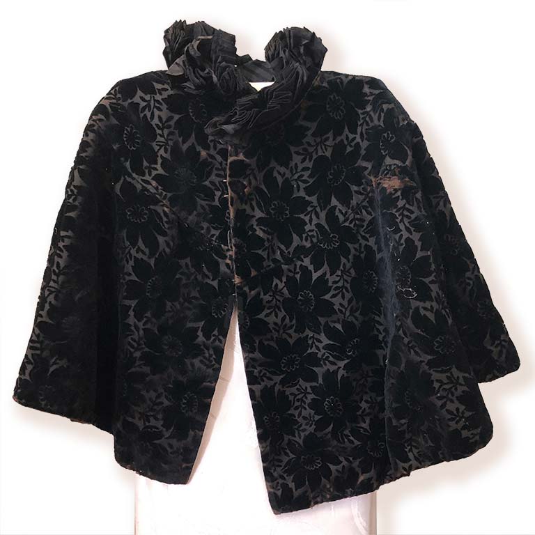 Women's cape (black and floral material)