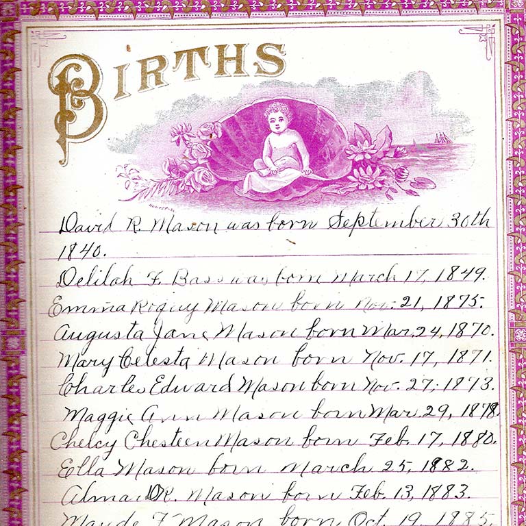 Mason Family Birth Record