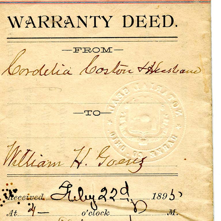 Warranty Deed to William H. Goens
