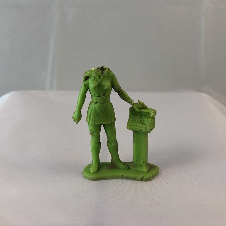 Lime green headless army woman toy-archaeological dig